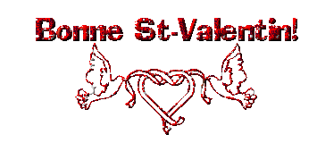 Gif animé bonne Saint Valentin coeur et colombes